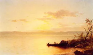 Lake at Sunset painting by John W Casilear