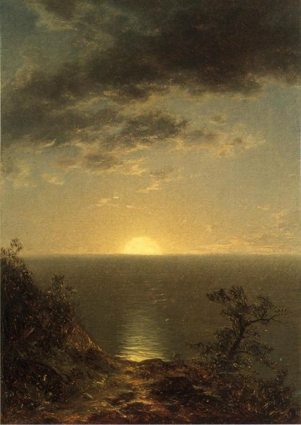 Main Product Photo of Moonrise on the Coast Painting by John W Casilear