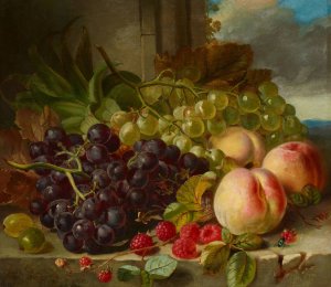 Still Life with Fruit by John Wainewright Oil Painting