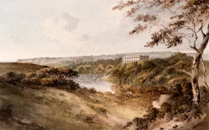A Distant View Of Clovelly Court, Devon painting by John Warwick Smith