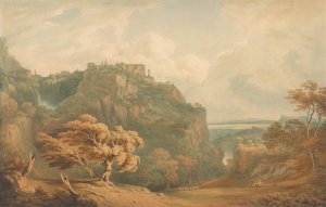 A View of Tivoli Looking Towards Rome by John Warwick Smith Oil Painting