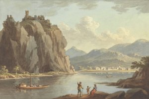 Castle of Schrecstein on the Elbe by John Warwick Smith Oil Painting