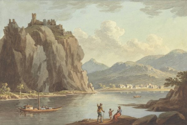Main Product Photo of Castle of Schrecstein on the Elbe  Painting by John Warwick Smith