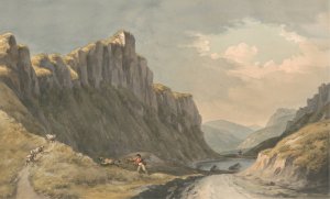 Craig y Ladron - The Thieves Precipice by John Warwick Smith Oil Painting