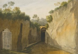 Entrance To The Grotto Of Posillipo, Naples by John Warwick Smith Oil Painting