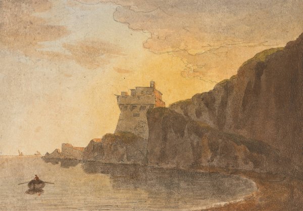 In the Bay of Salerno, near Vietri by John Warwick Smith - Hand-Painted Oil Painting Reproduction