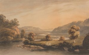 Near Pontaberglaslyn by John Warwick Smith Oil Painting