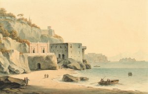 The Bay of Naples, from the beach at Posillipo by John Warwick Smith Oil Painting