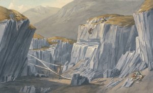 The Slate Quarries at Bron Llwyd by John Warwick Smith Oil Painting