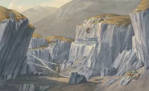 The Slate Quarries at Bron Llwyd by John Warwick Smith Oil Painting
