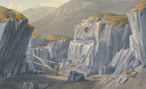 Main Product Photo of The Slate Quarries at Bron Llwyd Painting by John Warwick Smith
