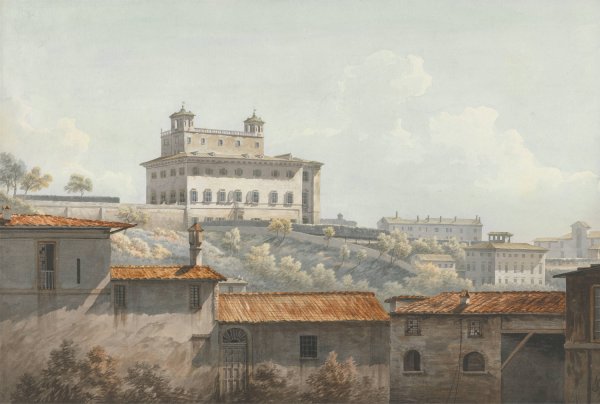 The Villa Medici, Rome  by John Warwick Smith - Hand-Painted Oil Painting Reproduction