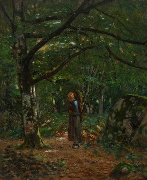 In Fontainebleau Woods Oil painting by John Washington Love