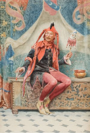 A Touch of Humor study by John Watkins Oil Painting