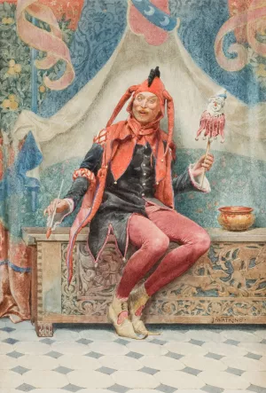 A Touch of Humor study by John Watkins Oil Painting