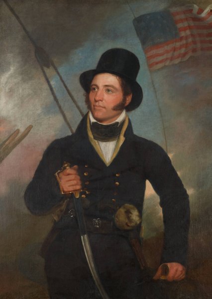 Portrait of Captain Samuel Chester Reid  by John Wesley Jarvis - Hand-Painted Oil Painting Reproduction