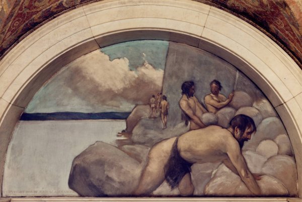 Main Product Photo of Cairn mural in Evolution of the Book series  Painting by John White Alexander