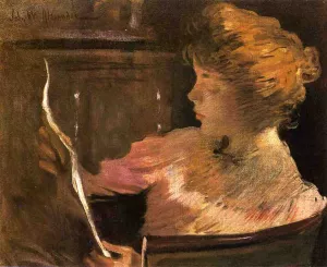 Jesse Steele Reading Oil painting by John White Alexander