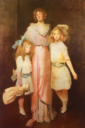 Mrs. Daniels with Two Children by John White Alexander - Oil Painting Reproduction