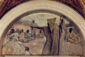 Oral Tradition mural in Evolution of the Book series by John White Alexander Oil Painting