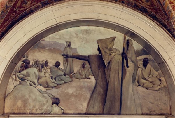 Main Product Photo of Oral Tradition mural in Evolution of the Book series  Painting by John White Alexander