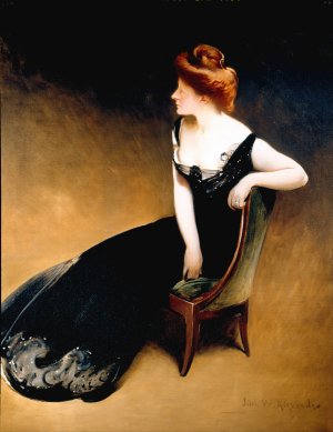 Portrait of Mrs. V, Mrs. Herman Duryea by John White Alexander Oil Painting