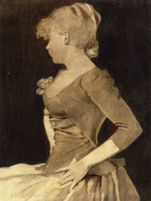 Silhouette of a Young Girl Oil painting by John White Alexander