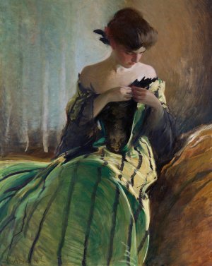 Study in Black and Green by John White Alexander Oil Painting