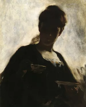 Woman with a Tea Cup painting by John White Alexander