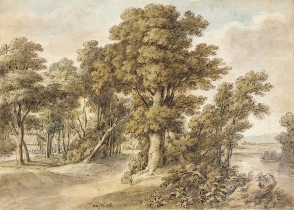 Woodland Scene  by John Wilhelm Nahl - Hand-Painted Oil Painting Reproduction
