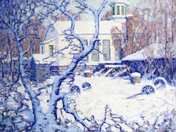 The Woodstock Church by John William Bentley - Hand-Painted Oil Painting Reproduction