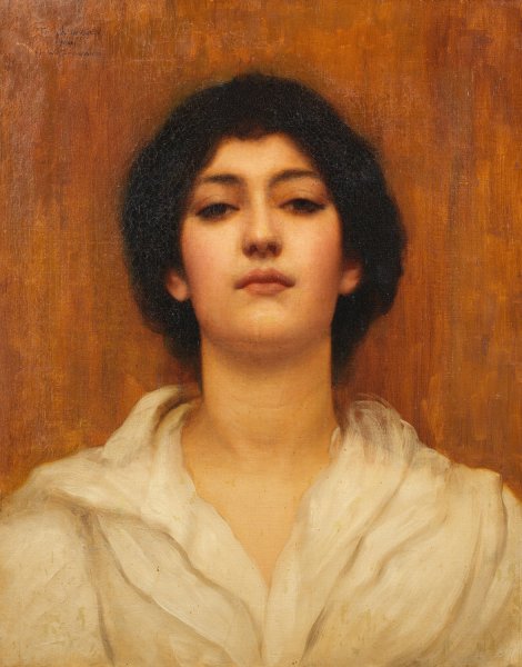 A beauty by John William Godward - Hand-Painted Oil Painting Reproduction
