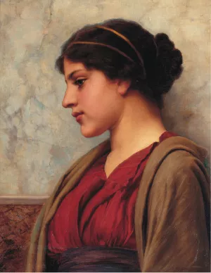 A Classical Beauty, Far-away Thoughts by John William Godward Oil Painting