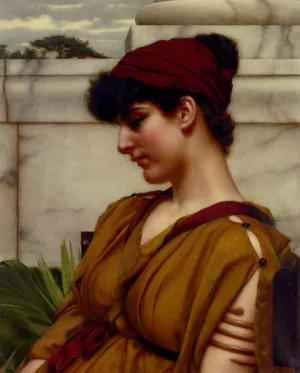 A Classical Beauty In Profile by John William Godward - Oil Painting Reproduction