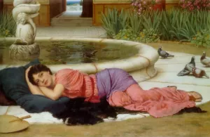 A Cool Retreat Oil painting by John William Godward