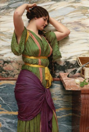 A Fair Reflection by John William Godward Oil Painting