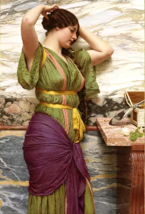 A Fair Reflection by John William Godward - Oil Painting Reproduction