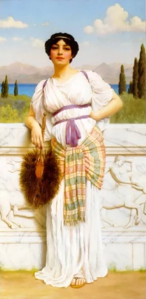 A Greek Beauty by John William Godward - Oil Painting Reproduction