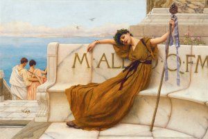 A Priestess Of Bacchus by John William Godward Oil Painting