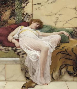 A Siesta by John William Godward Oil Painting