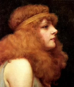 An Auburn Beauty Oil painting by John William Godward