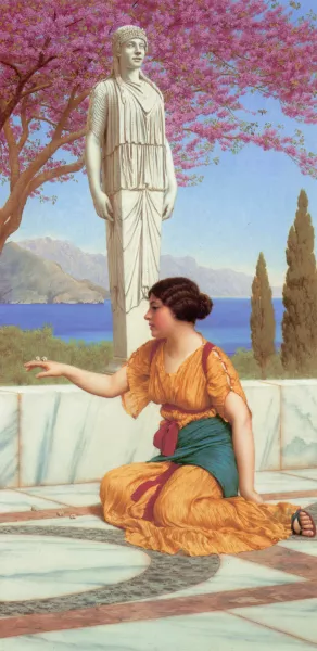 Ancient Pastimes by John William Godward - Oil Painting Reproduction