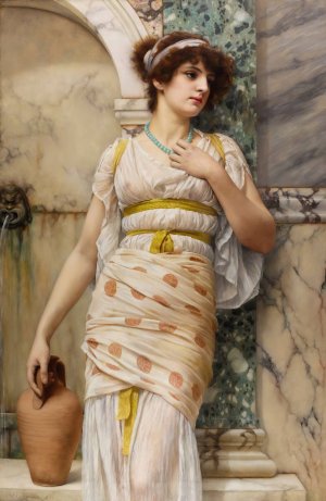 At the Fountain by John William Godward Oil Painting