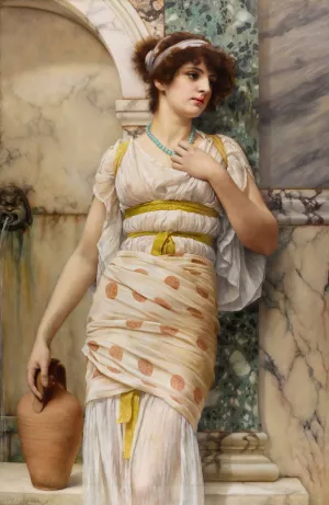 At the Fountain by John William Godward Oil Painting