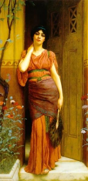 At the Garden Door by John William Godward Oil Painting