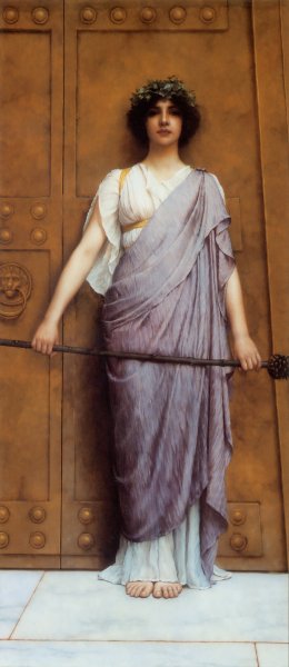 At the Gate of the Temple by John William Godward Oil Painting