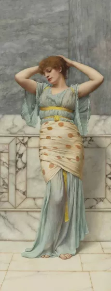 Beauty In A Marble Room by John William Godward Oil Painting