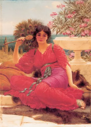 Flabellifera, Oil Study by John William Godward - Oil Painting Reproduction