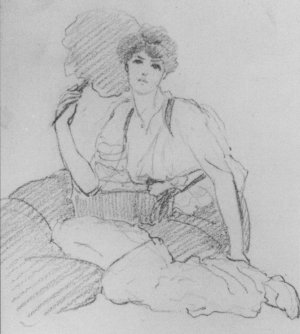 Flabellifera, Pencil Study by John William Godward Oil Painting