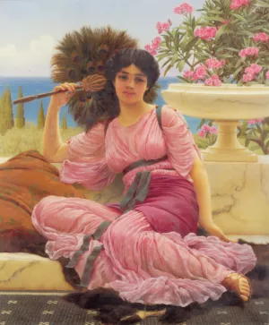 Flabellifera by John William Godward - Oil Painting Reproduction